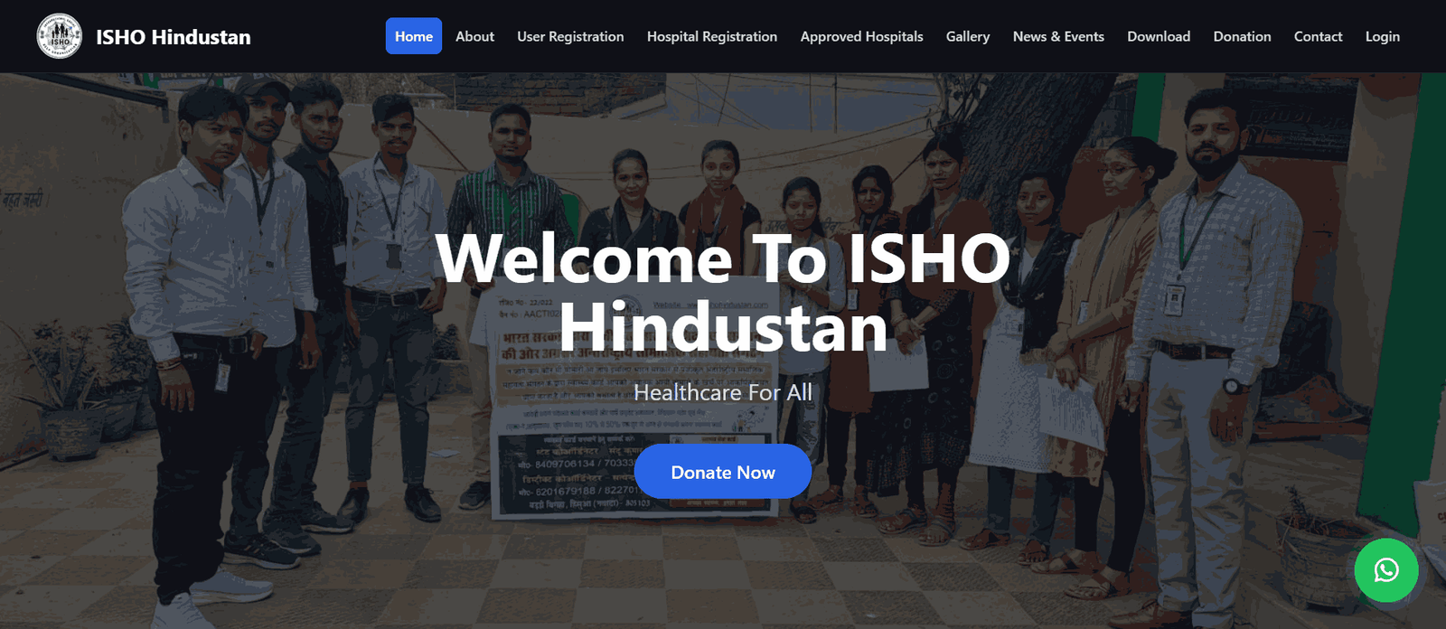 ISHO Hindustan – Healthcare NGO Website